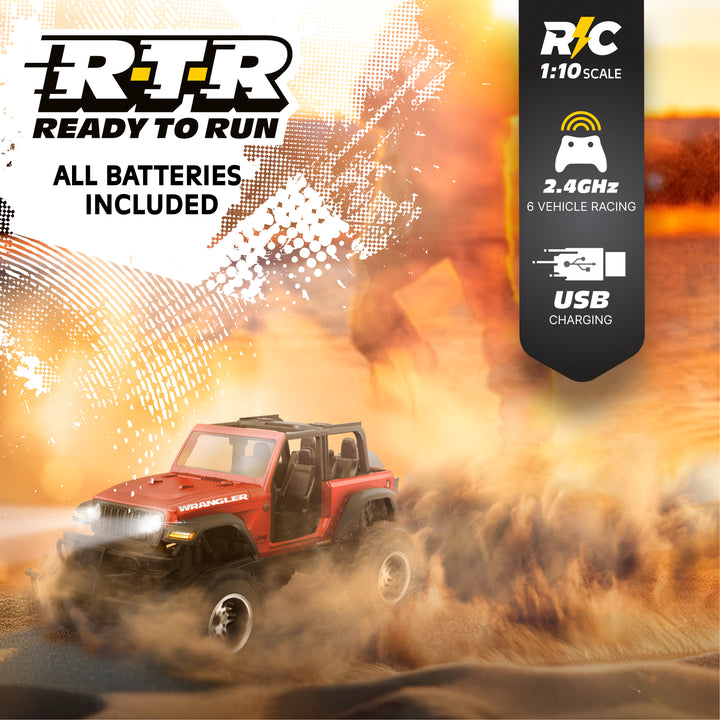 Red | Model off-road vehicle with 'BRTR' branding and racing details on a desert background
