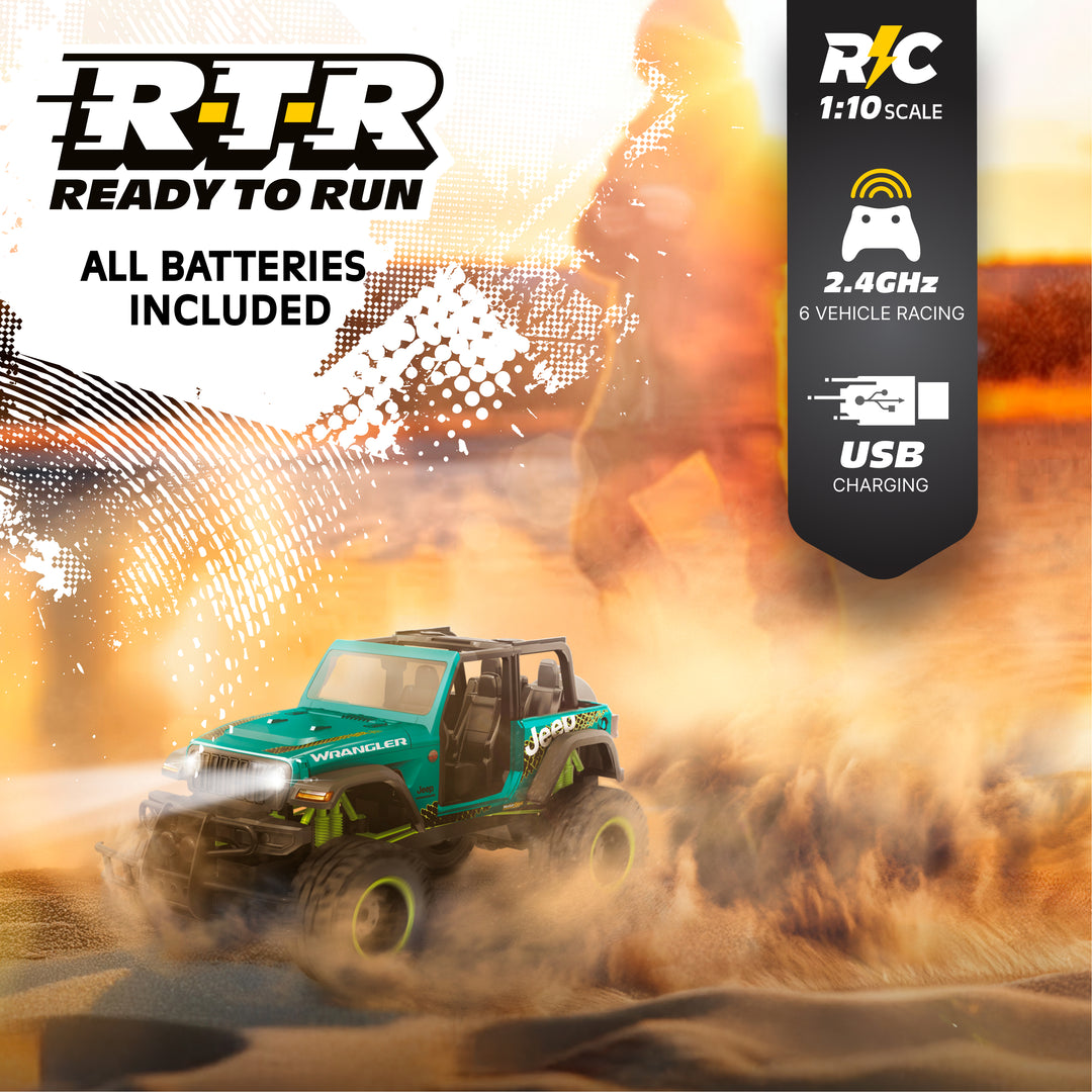 Teal | Toy truck with desert background and R/C branding