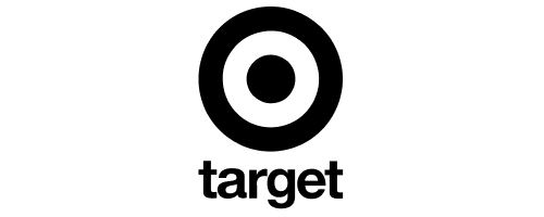 Target logo with black circle and 'target' text on a white background